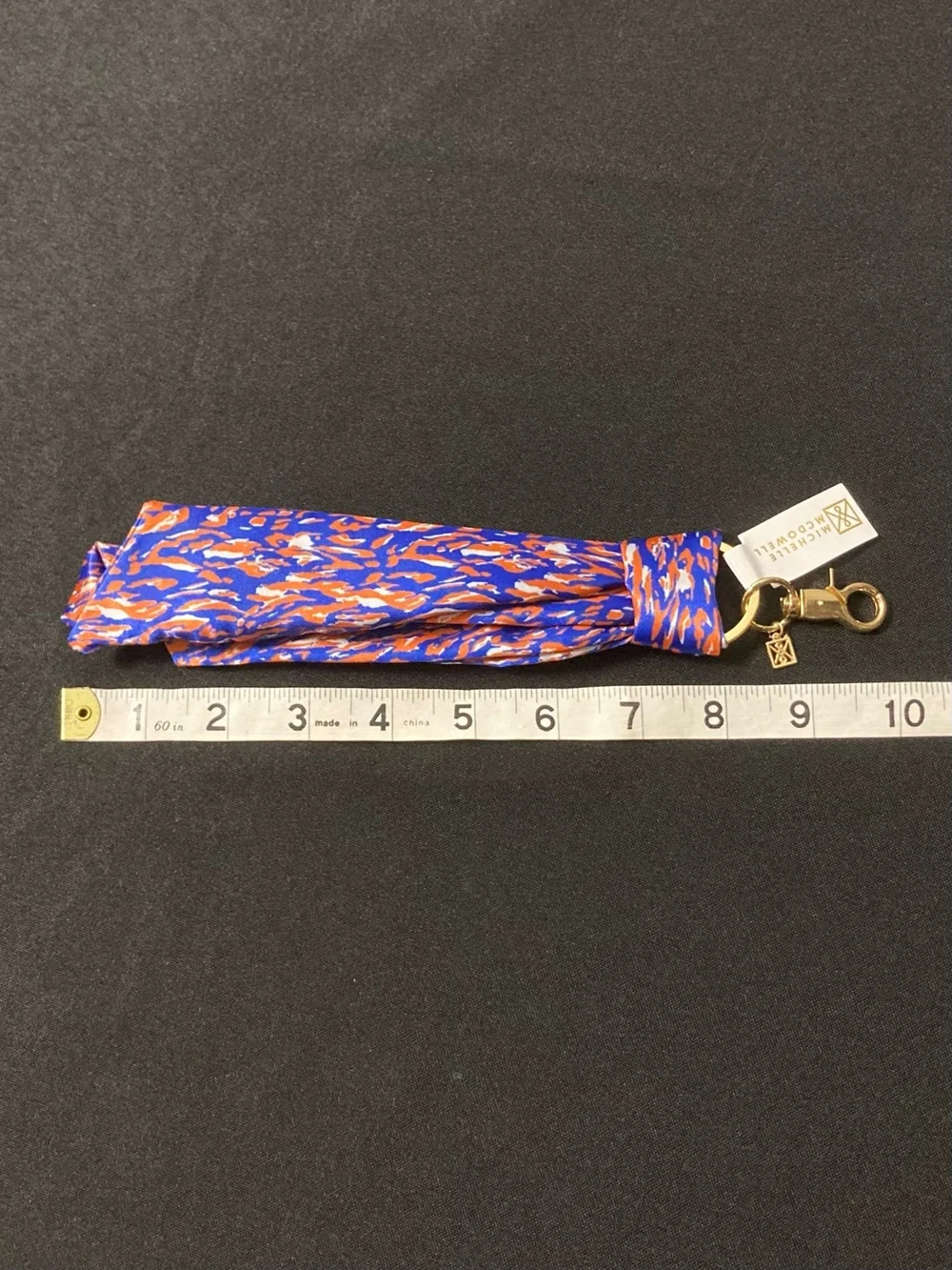 Michelle McDowell Blue And Orange Bag Charm Twillie Keychain